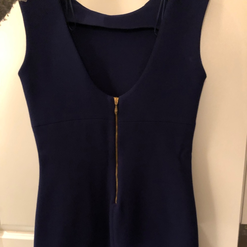 Zara royal blue gold zip dress M